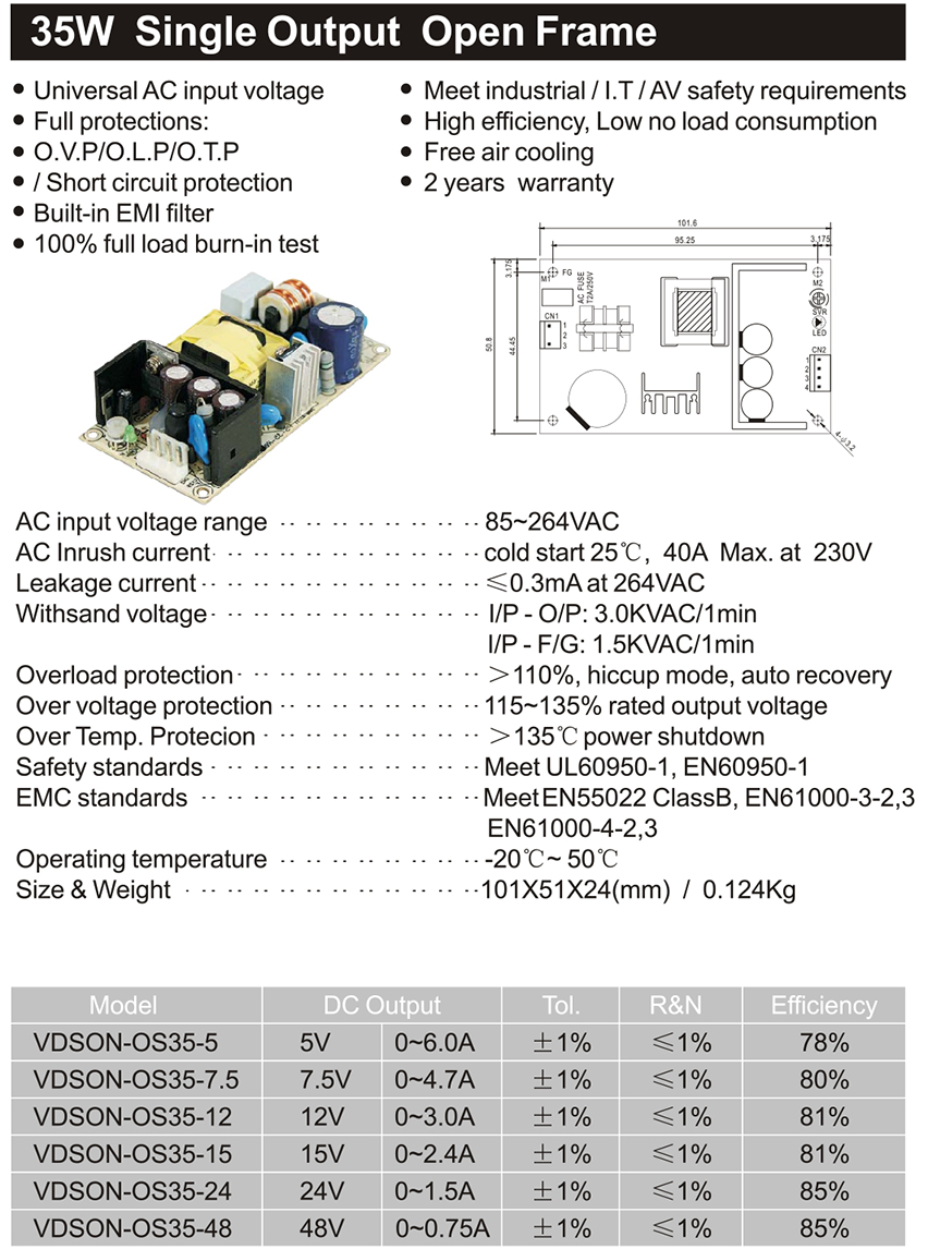 35W-Single-Output-Open-Frame