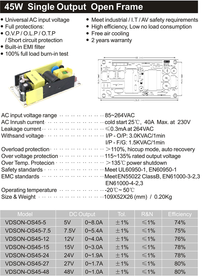 45W-Single-Output-Open-Frame